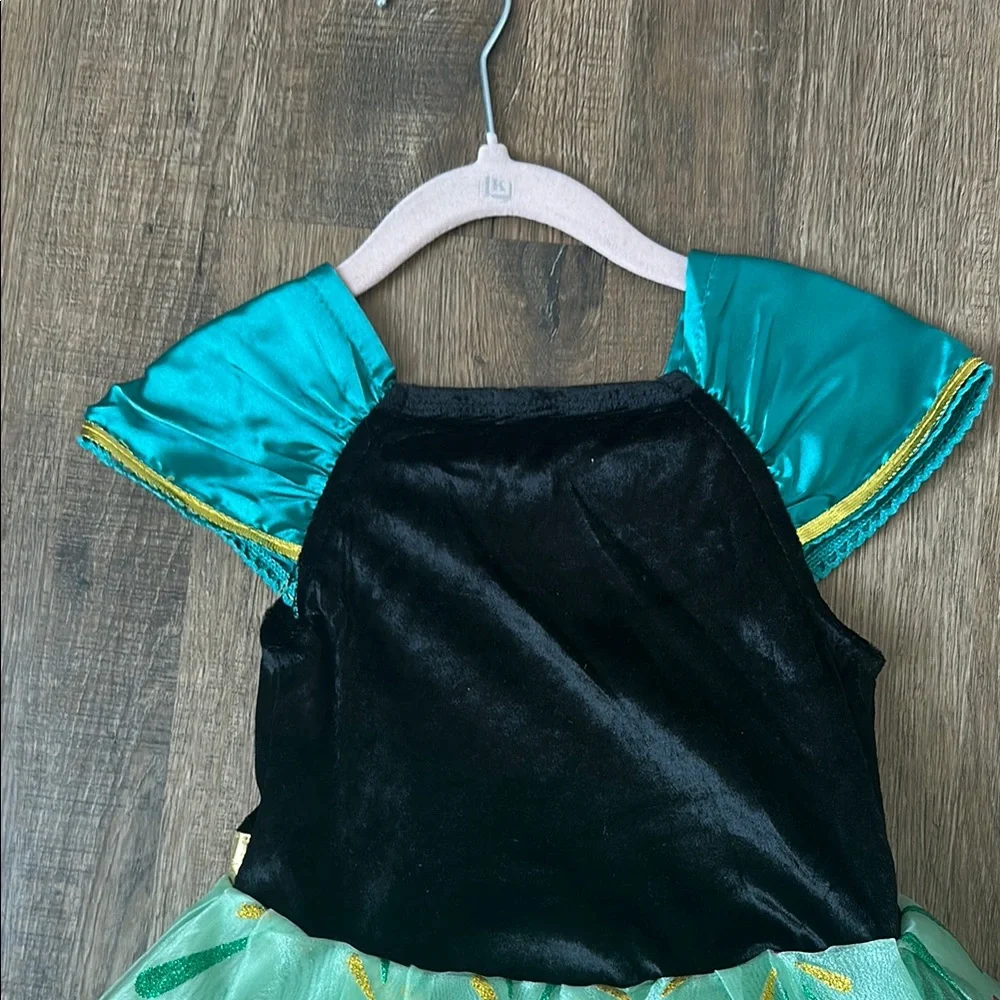 Kids Frozen Anna Green and Gold Light-Up Costume Dress - Picture 8 of 11
